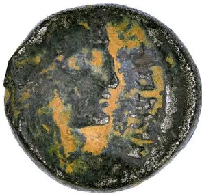 Nabataean Petra Silver, Aretas IV with Shuqilat 9 BC-40 AD AR drachm (NabS206)
