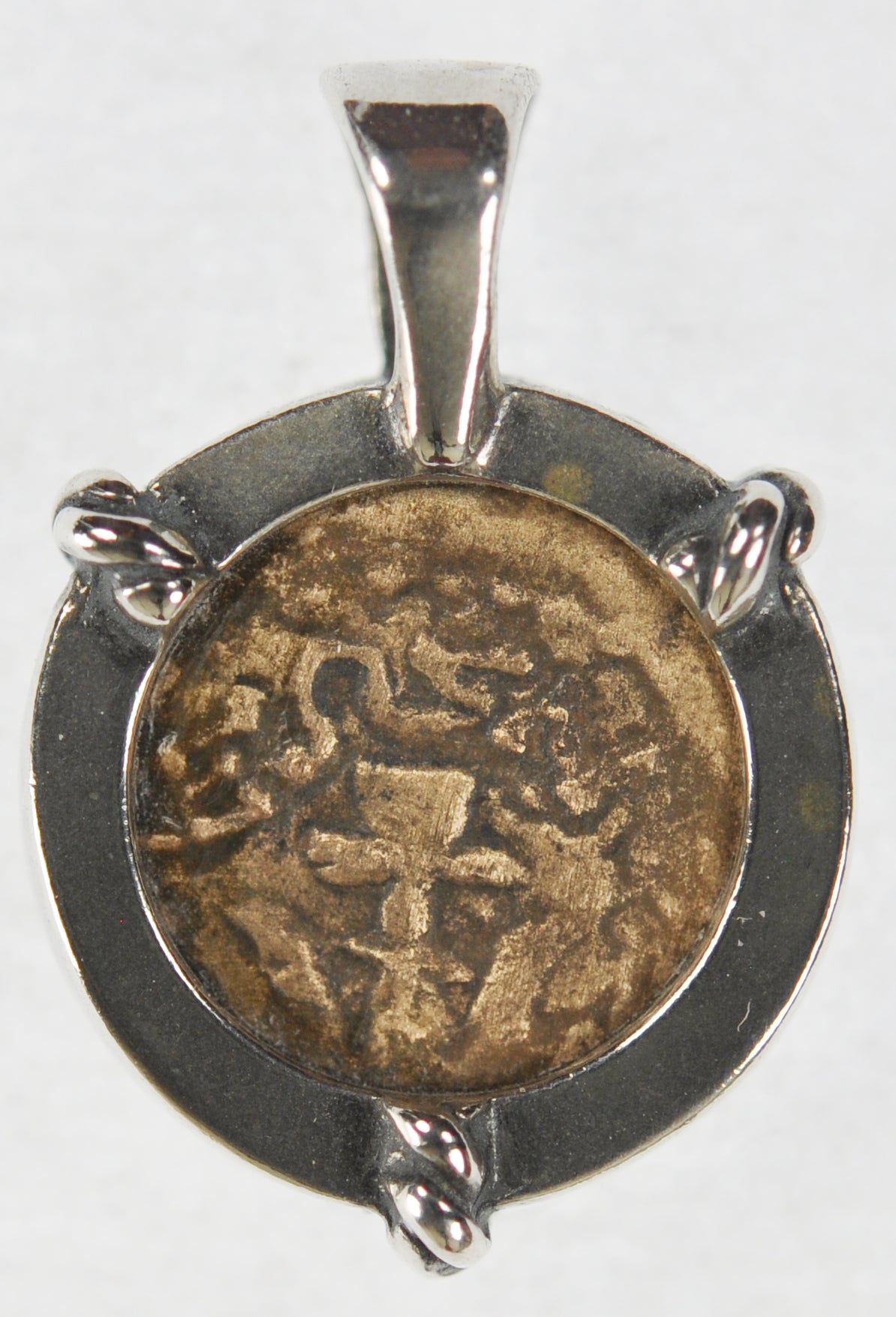 Widow's Mite Silver Pendant "Rope" 14mm (Rope Pend-34)