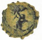 Seleucid Kingdom, Serrate, bronze, Antiochos IV, 175-164 BC.  (Sel20)
