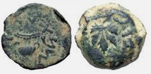 Biblical Coin ~ First Jewish Revolt - Year 3, AE Prutah 68/69 AD (WC3-11)